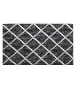 Dalyn Indoor/Outdoor York YO1 Black Washable 1'8" x 2'6" Rug
