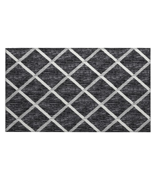 Dalyn Indoor/Outdoor York YO1 Black Washable 1'8" x 2'6" Rug