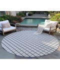 Dalyn Indoor/Outdoor York YO1 Grey Washable 4' x 4' Rug