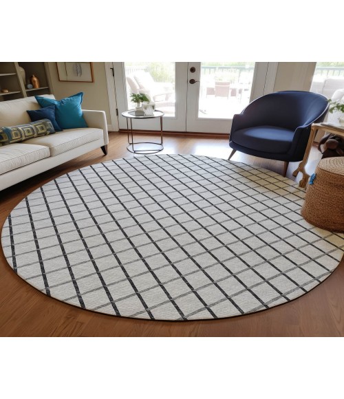 Dalyn Indoor/Outdoor York YO1 Grey Washable 4' x 4' Rug