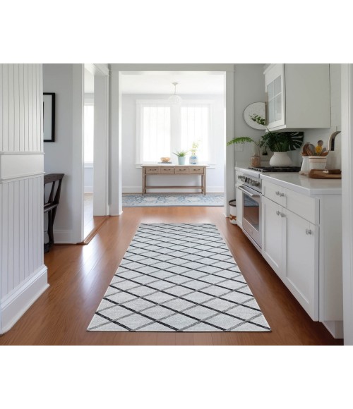Dalyn Indoor/Outdoor York YO1 Grey Washable 2'3" x 12' Rug
