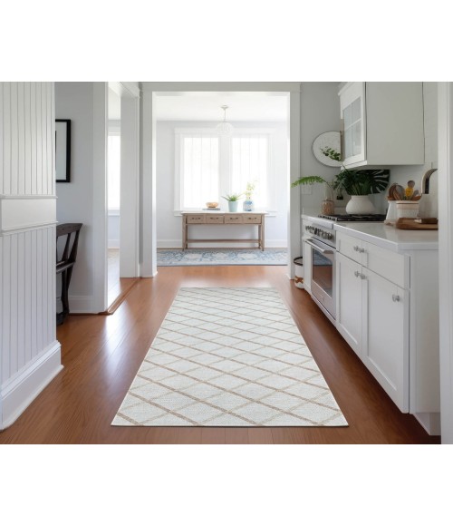 Dalyn Indoor/Outdoor York YO1 Ivory Washable 2'3" x 7'6" Rug