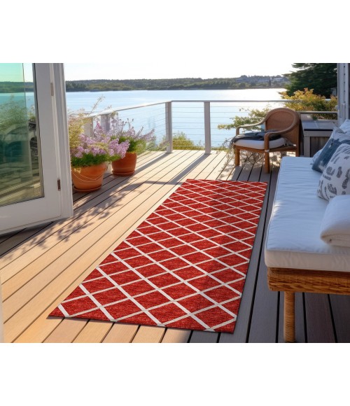 Dalyn Indoor/Outdoor York YO1 Red Washable 2'3" x 12' Rug