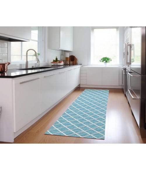 Dalyn Indoor/Outdoor York YO1 Sky Blue Washable 2'3" x 12' Rug