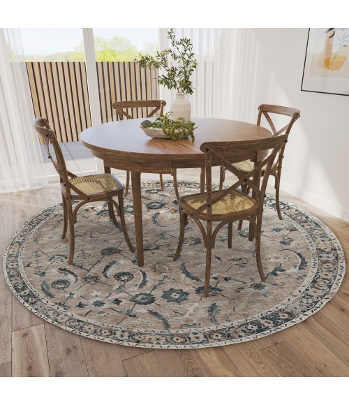 Dalyn Jericho JC4 Taupe Area Rug 4 ft. X 4 ft. Round