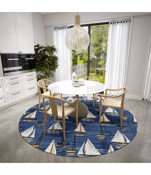 Dalyn Harbor HA8 Navy Area Rug 8 ft. X 8 ft. Round