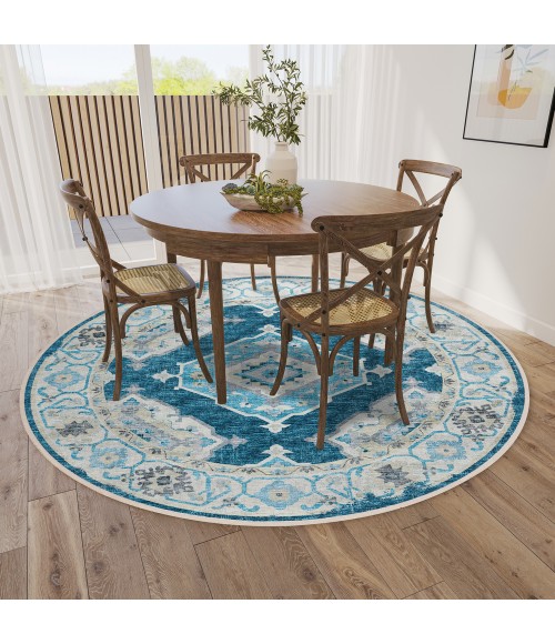 Dalyn Marbella Area Rug Dalyn Marbella MB1 Indigo Area Rug 10 ft. X 10 ft. Round