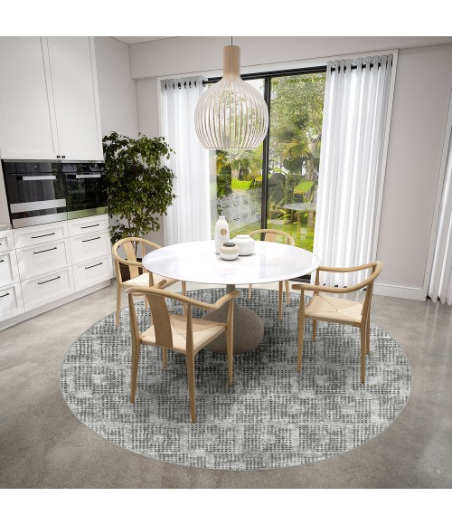 Dalyn Delano DA1 Pewter Area Rug 6 ft. X 6 ft. Round