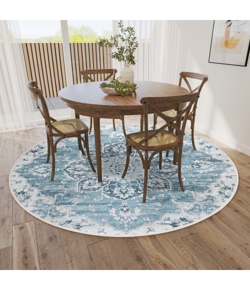 Dalyn Marbella Area Rug Dalyn Marbella MB3 Denim Area Rug 10 ft. X 10 ft. Round