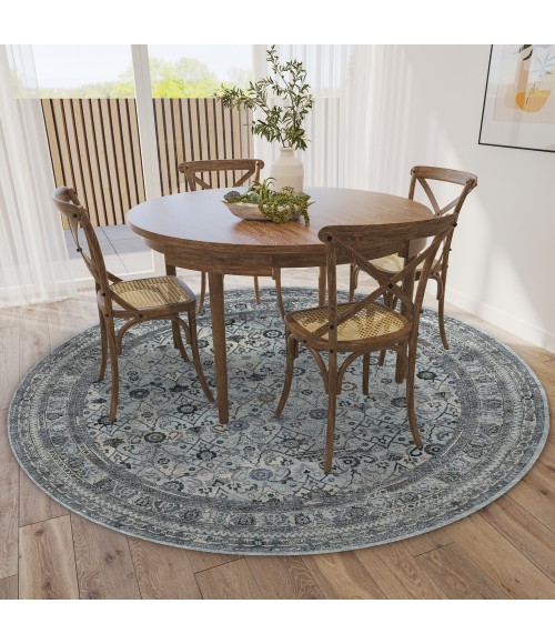 Dalyn Jericho JC7 Pewter Area Rug 4 ft. X 4 ft. Round