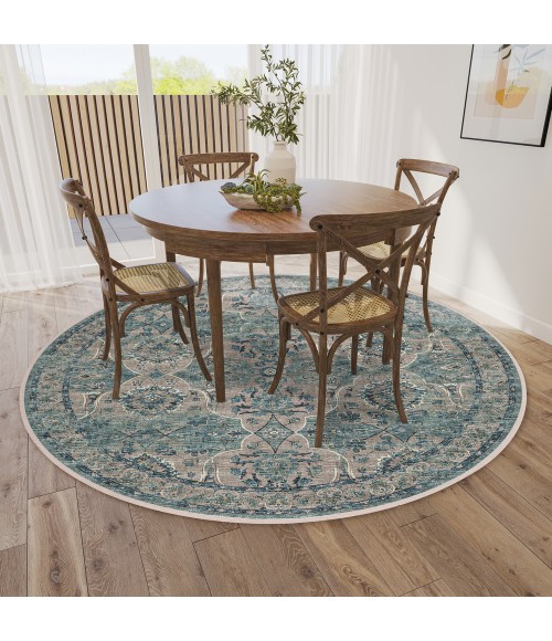 Dalyn Marbella MB5 Mineral Blue Area Rug 6 ft. X 6 ft. Round