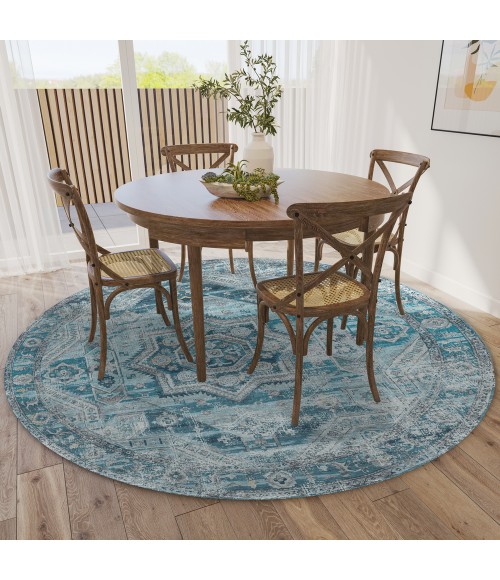 Dalyn Jericho JC5 Denim Area Rug 4 ft. X 4 ft. Round