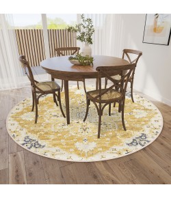 Dalyn Marbella MB3 Gold Area Rug 6 ft. X 6 ft. Round