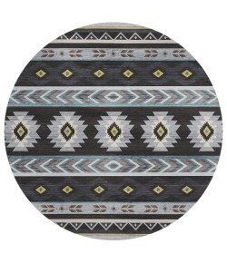 Dalyn Phoenix PH3 Black Area Rug 8 ft. X 8 ft. Round