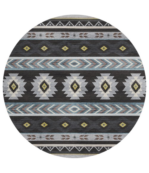 Dalyn Phoenix PH3 Black Area Rug 8 ft. X 8 ft. Round