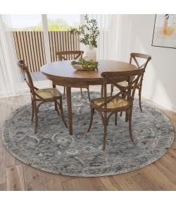 Dalyn Jericho JC4 Silver Area Rug 6 ft. X 6 ft. Round