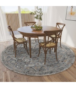 Dalyn Jericho JC4 Silver Area Rug 8 ft. X 8 ft. Round