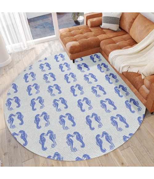 Dalyn Seabreeze SZ15 Navy Area Rug 8 ft. X 8 ft. Round