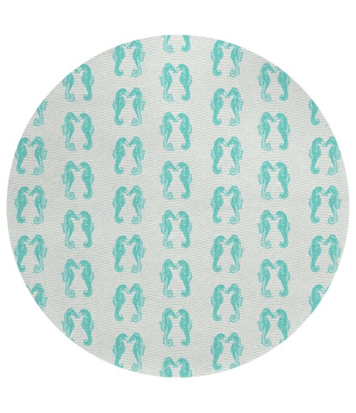 Dalyn Seabreeze SZ15 Teal Area Rug 8 ft. X 8 ft. Round