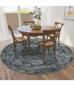Dalyn Jericho JC5 Steel Area Rug 6 ft. X 6 ft. Round