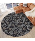 Dalyn Seabreeze SZ4 Black Area Rug 8 ft. X 8 ft. Round
