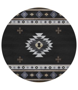 Dalyn Phoenix PH4 Black Area Rug 8 ft. X 8 ft. Round