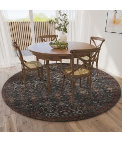 Dalyn Jericho JC1 Charcoal Area Rug 6 ft. X 6 ft. Round