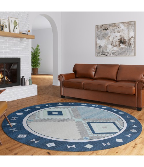 Dalyn Phoenix PH2 Denim Area Rug 8 ft. X 8 ft. Round