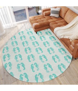 Dalyn Seabreeze SZ15 Teal Area Rug 8 ft. X 8 ft. Round