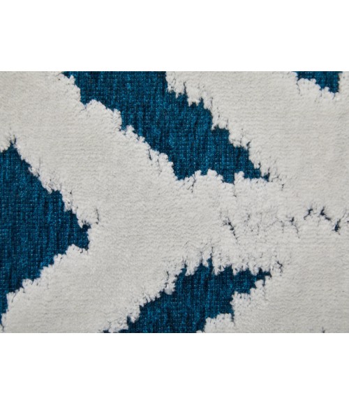 Feizy Saphir Mira TEAL/WHITE 6803490F 9 ft. 8 in. X 12 ft. 7 in. Rectangle Rug