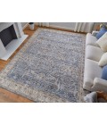 Feizy Pasha BLUE/IVORY PAS39M4F 6 ft. 7 in. X 9 ft. 6 in. Rectangle Rug