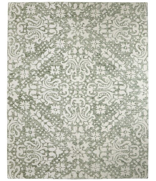 Feizy Belfort Ivory/Green 8698A28F 5 ft. X 8 ft. Rect. Rug
