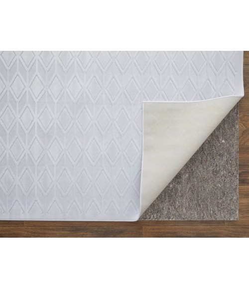 Feizy Saphir Mira WHITE/WHITE 6803494F 7 ft. 6 in. X 7 ft. 6 in. Round Rug