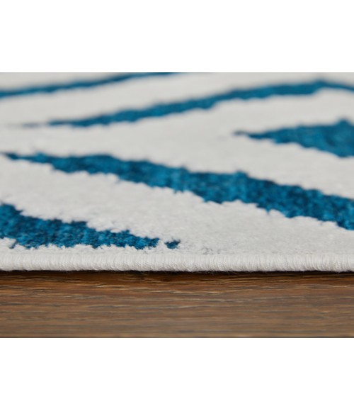 Feizy Saphir Mira TEAL/WHITE 6803490F 9 ft. 8 in. X 12 ft. 7 in. Rectangle Rug