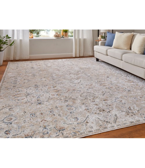 Feizy Pasha BEIGE/BLUE PAS39M6F 7 ft. 10 in. X 10 ft. 3 in. Rectangle Rug