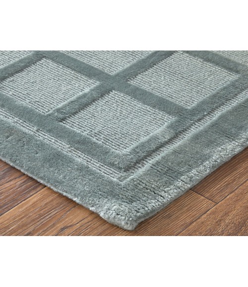 Feizy Channels AQUA 2877278F 7 ft. 9 in. X 9 ft. 9 in. Rectangle Rug