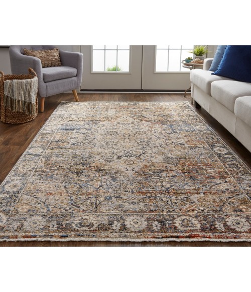 Feizy Kaia Tan/Orange/Blue KAI39GMF 5 ft. X 7 ft. 9 in. Rect. Rug