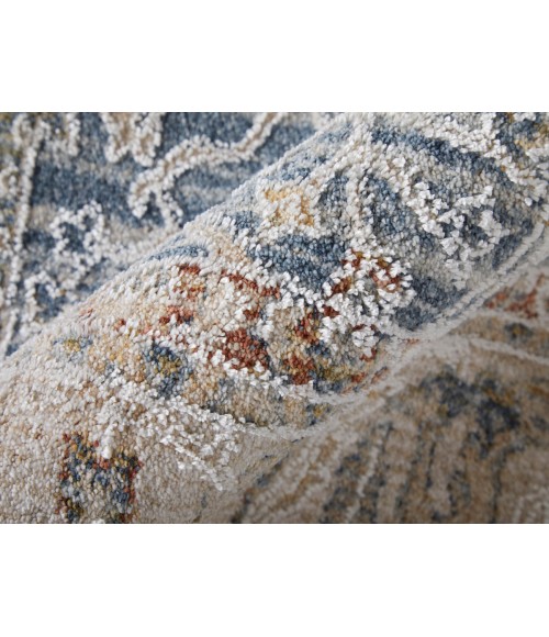 Feizy Pasha BLUE/IVORY PAS39M4F 6 ft. 7 in. X 9 ft. 6 in. Rectangle Rug
