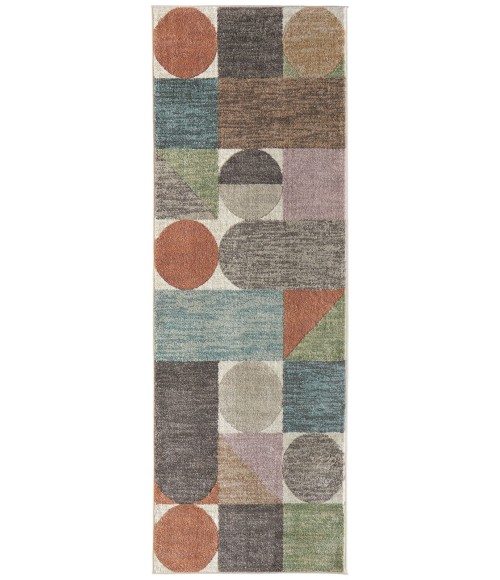 Feizy Eden Ivory/Brown/Blue EDN39QUF 2 ft. 6 in. X 7 ft. 3 in. Rect. Rug