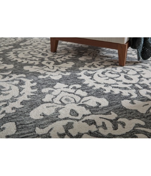 Feizy Belfort Gray/Ivory/Black Rug 8698A26F 8 ft. X 10 ft. Rect. - Rugs Town Feizy Belfort Gray/Ivory/Black 8698A26F 8 ft. X 10 ft. Rect. Rug