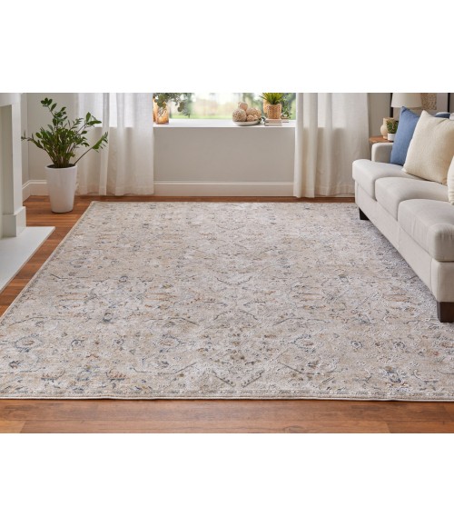 Feizy Pasha BEIGE/BLUE PAS39M6F 7 ft. 10 in. X 10 ft. 3 in. Rectangle Rug