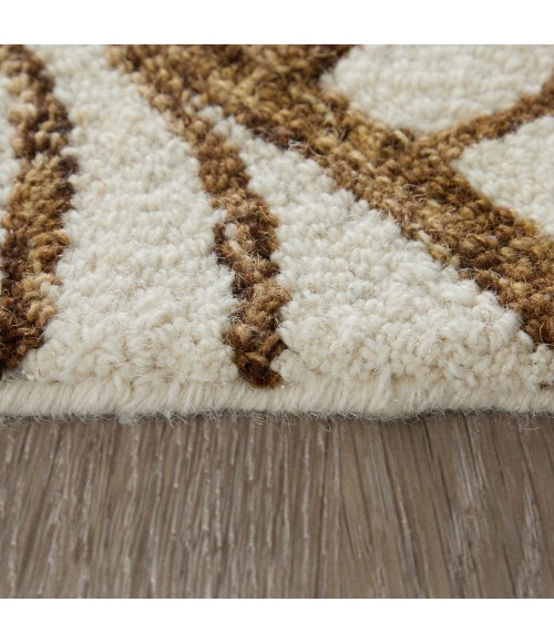 Feizy Wallace White/Brown WAL8A44F 2 ft. X 3 ft. Rect. Rug