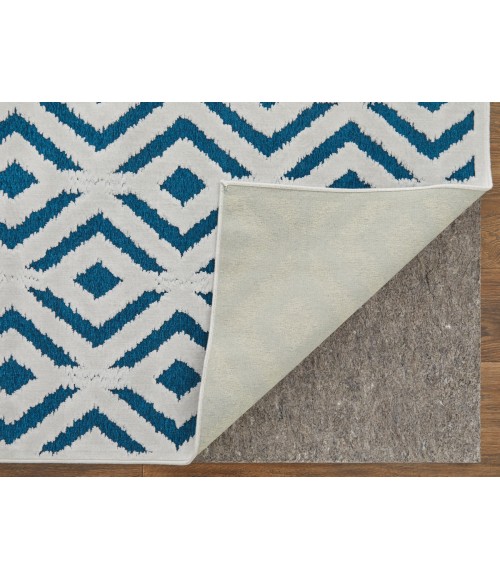 Feizy Saphir Mira TEAL/WHITE 6803490F 9 ft. 8 in. X 12 ft. 7 in. Rectangle Rug