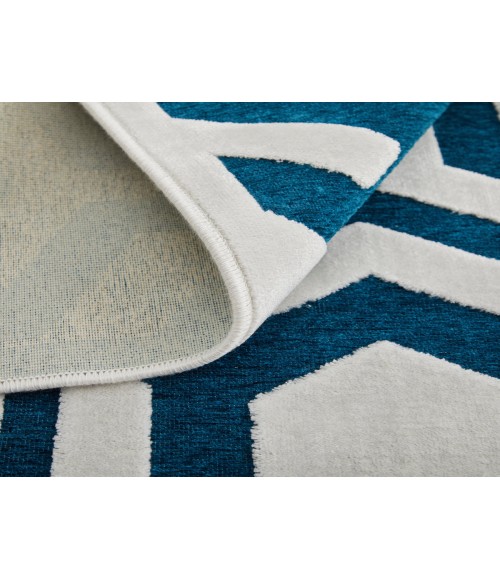 Feizy Saphir Mira TEAL/WHITE Rug 6803498F 7 ft. 6 in. X 7 ft. 6 in. Round - Rugs Town Feizy Saphir Mira TEAL/WHITE 6803498F 7 ft. 6 in. X 7 ft. 6 in. Round Rug