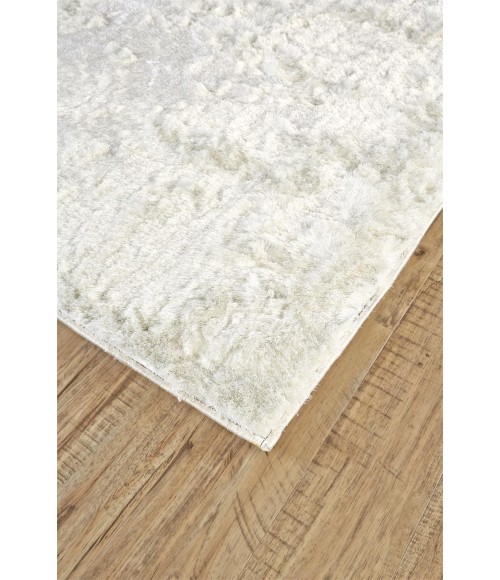 Feizy INDOCHINE 4550F IN WHITE 10' X 10' Round Area Rug