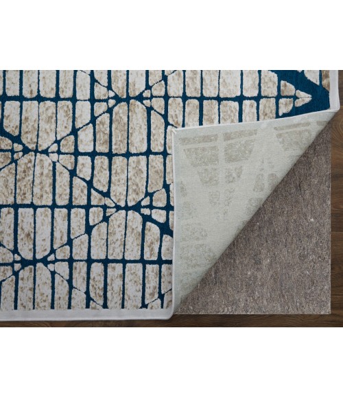 Feizy Saphir Mira TEAL/WHITE Rug 6803504F 7 ft. 6 in. X 7 ft. 6 in. Round - Rugs Town Feizy Saphir Mira TEAL/WHITE 6803504F 7 ft. 6 in. X 7 ft. 6 in. Round Rug