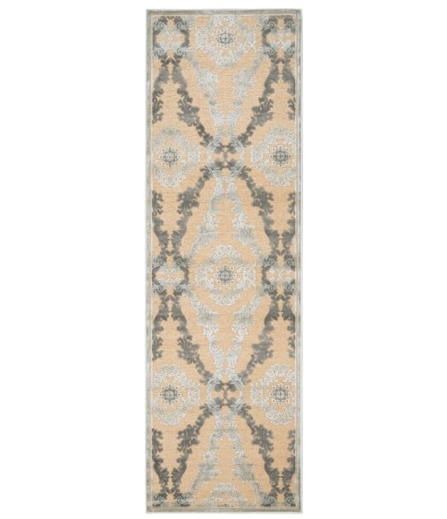 SAPHIR Rug Feizy SAPHIR 3783F IN IVORY/SILVER 2' 6" x 8' Runner Area Rug