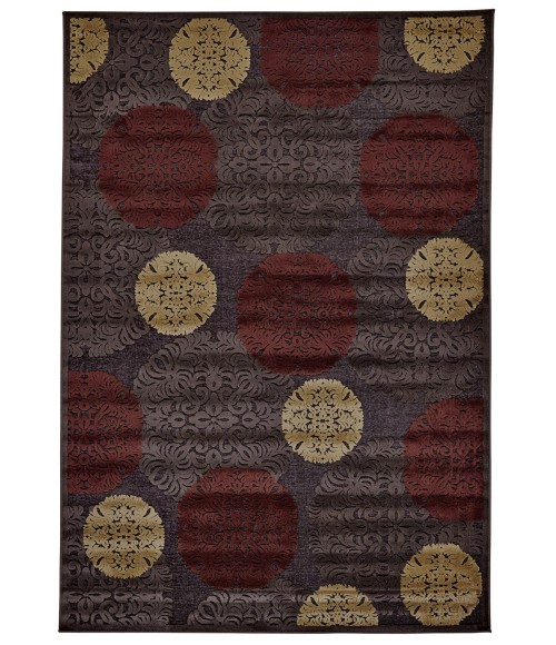 Feizy SAPHIR 3795F IN DARK CHOCOLATE 7' 6" X 7' 6" Round Area Rug
