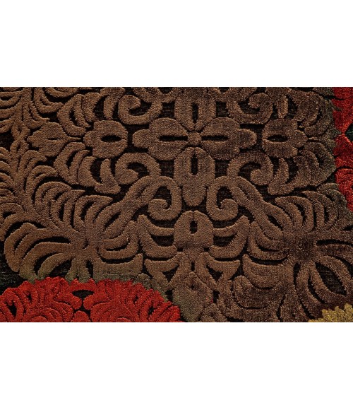 Feizy SAPHIR 3795F IN DARK CHOCOLATE 7' 6" X 7' 6" Round Area Rug