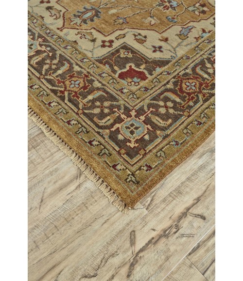 Feizy USTAD 6112F IN GOLD/BROWN 2' x 3' Sample Area Rug